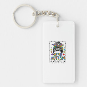 Autism Mum Life Messy Bun Bleached Mother’s Day Key Ring