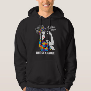 Autism Mum Life Messy Bun Bleached Mother's Day 8 Hoodie