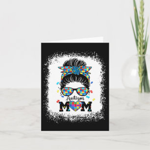 Autism Mum Life Messy Bun Sungles Bandanna Mothers Card