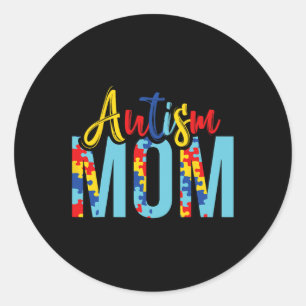 Autism Mum Life Puzzle Mothers Day Autism Mum Classic Round Sticker