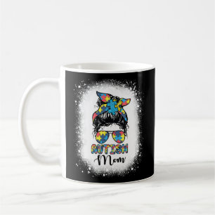 Autism Mum Messy Bun Autistic Autism Awareness Coffee Mug