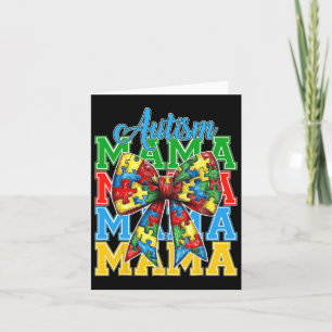 Autism Mum Neuro Diverse Coquette Bow Mama Mother' Card