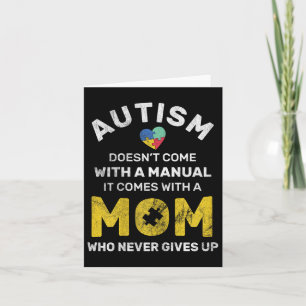Autism Mum Never Gives Up Autism Awareness Autisti Card