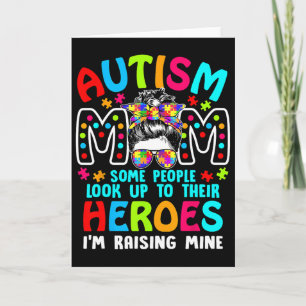 Autism Mum Raising A Hero Puzzle Piece Support Kid Card
