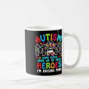 Autism Mum Raising A Hero Puzzle Piece Support Kid Coffee Mug