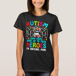 Autism Mum Raising A Hero Puzzle Piece Support Kid T-Shirt