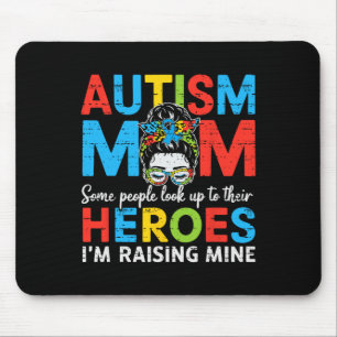 Autism Mum Raising Hero Funny Autism Awareness Mam Mouse Mat