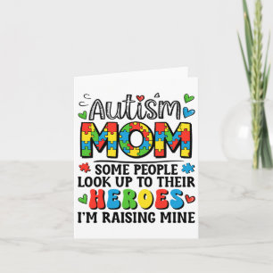 Autism Mum Raising Hero Groovy Autism Awareness  Card
