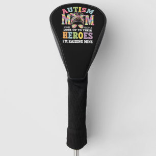 Autism Mum Raising Hero Messy Bun Autistic Golf Head Cover