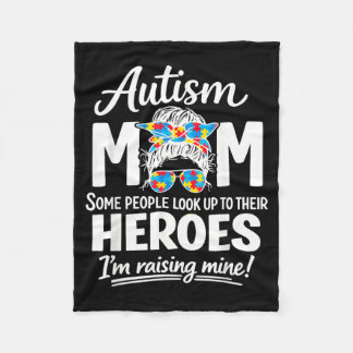Autism Mum Raising Hero Puzzle Awareness Pride Fleece Blanket