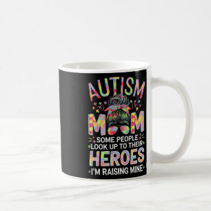 Autism Mum Raising Hero Puzzle Piece Art Autism Aw Coffee Mug