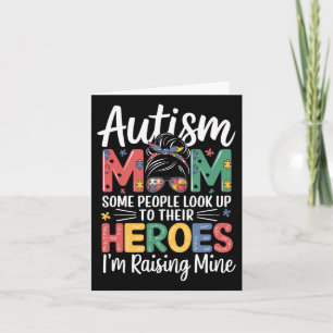 Autism Mum Raising Hero Puzzle Piece Design Autism Card