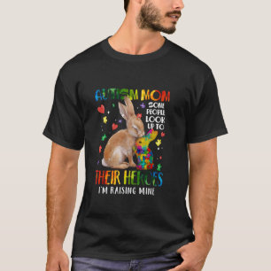 Autism Mum Raising Hero Rabbit Autism Awareness T-Shirt
