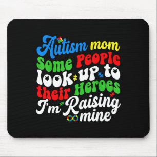 Autism mum raising my hero groovy retro puzzle mouse mat