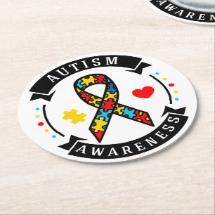 Autism Mum Round Coasters