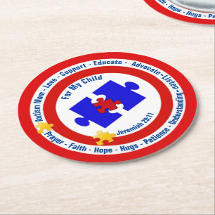 Autism Mum Round Coasters
