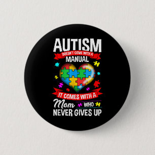 Autism Mum Shirt Women Autism Awareness Shirts Mum 6 Cm Round Badge