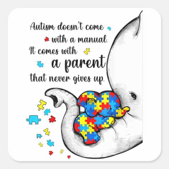 Autism Mum Shirt Women Autism Awareness Shirts Mum Square Sticker (Front)