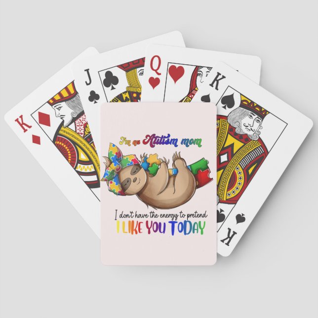 Autism Mum - Sloth Playing Cards (Back)