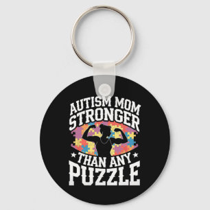 Autism Mum Stronger Than Any Puzzle Proud Advocate Key Ring
