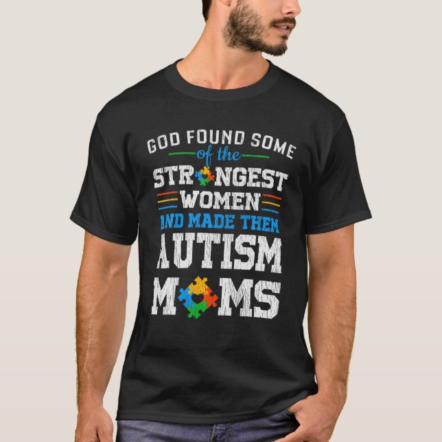 Autism Mum The Strongest Son Mother Autistic Kid A T-Shirt (Front)