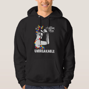 Autism Mum Unbreakable  Autism Awareness Day Hoodie