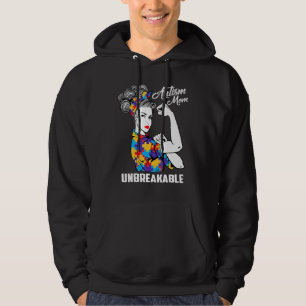 Autism Mum Unbreakable Autism Awareness Gift 3 Hoodie