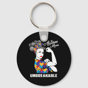 Autism Mum Unbreakable Autism Awareness Gift Key Ring