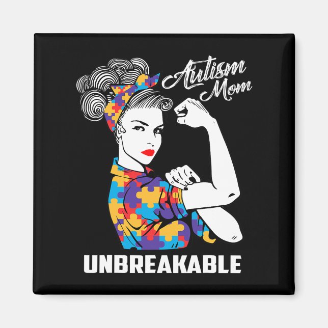 Autism Mum Unbreakable Autism Awareness Gift  Magnet (Front)