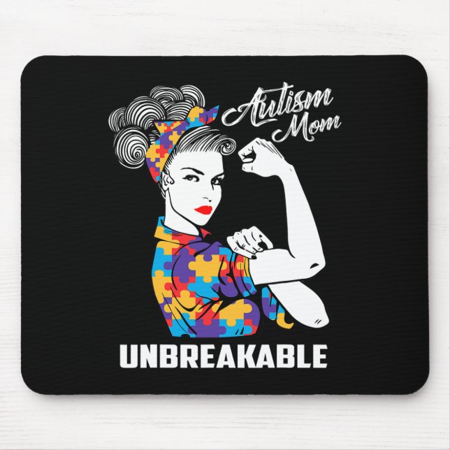 Autism Mum Unbreakable Autism Awareness Gift  Mouse Mat (Front)