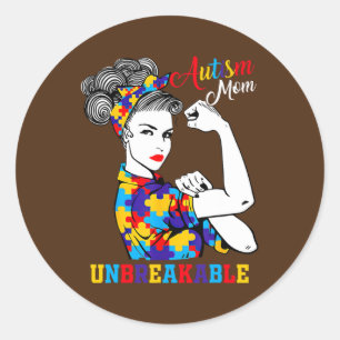Autism Mum Unbreakable Autism Awareness Gifts  Classic Round Sticker