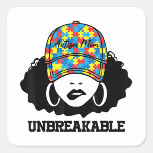 Autism Mum Unbreakable Autism Awareness Mum Mother Square Sticker