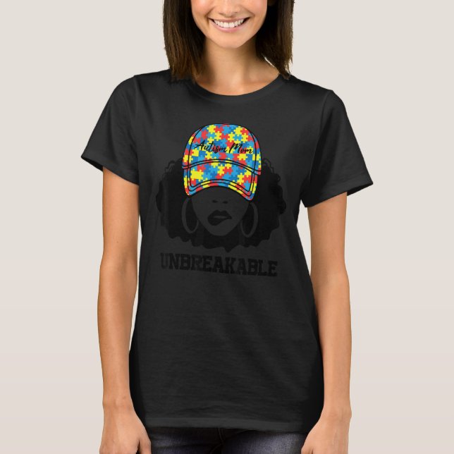 Autism Mum Unbreakable Autism Awareness Mum Mother T-Shirt (Front)