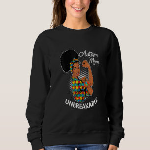 Autism Mum Unbreakable Black Woman Autism Awarenes Sweatshirt