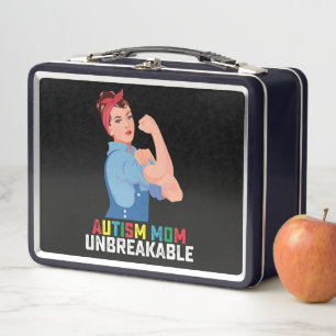 Autism Mum Unbreakable Proud Autistic Family Metal Lunch Box