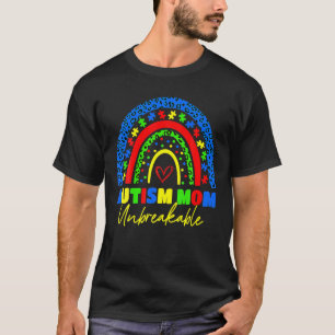 Autism Mum Unbreakable Rainbow Leopard Women Kids T-Shirt