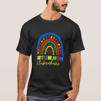 Autism Mum Unbreakable Rainbow Leopard Women Kids T-Shirt