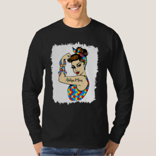 Autism Mum Unbreakable Rosie The Riveter Strong Wo T-Shirt
