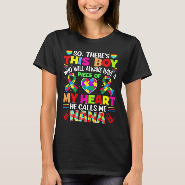 Autism Nana Autism Awareness Grandma Autism Motiva T-Shirt (Front)