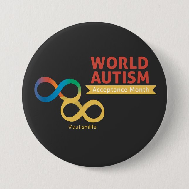 Autism, Neurodiversity Acceptance 7.5 Cm Round Badge (Front)