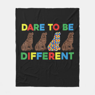 Autism Newfoundland Dog Dad And Dog Mum Fleece Blanket
