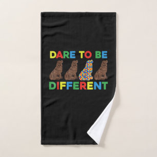 Autism Newfoundland Dog Dad And Dog Mum Hand Towel