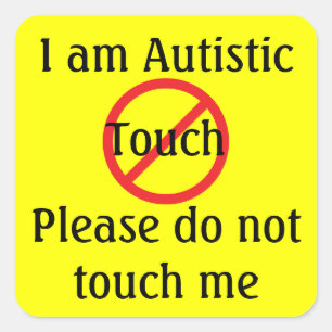 Autism No Touching Medical Alert Gear Square Sticker