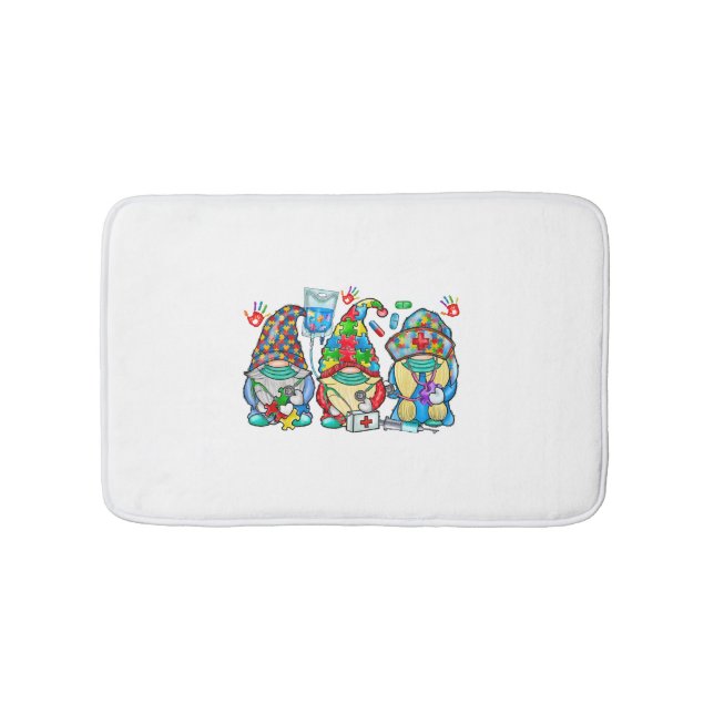 Autism Nurse Gnome Bath Mat (Front)
