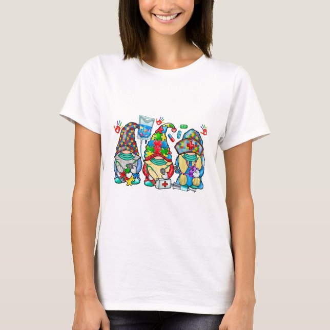 Autism Nurse Gnome T-Shirt (Front)