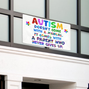 AUTISM Parent Never Gives Up Banner