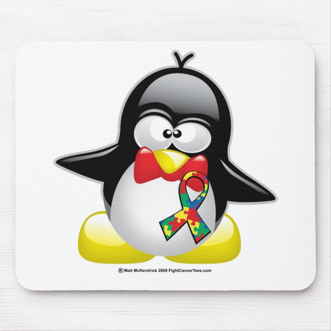 Autism Penguin Mouse Mat (Front)