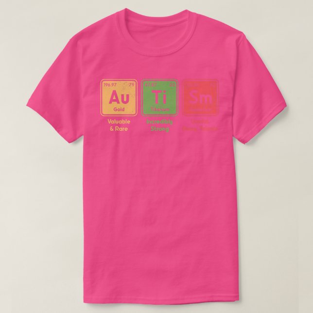Autism Periodic Table Elements Spelling Autistic B T-Shirt (Design Front)