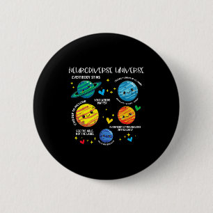Autism planet neurodiverse universe awareness kids 6 cm round badge