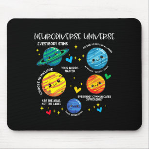 Autism planet neurodiverse universe awareness kids mouse mat